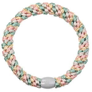 Kknekki haarelastiekje mix roze groen glitter