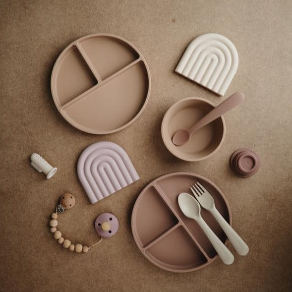 Mushie siliconen bord blush