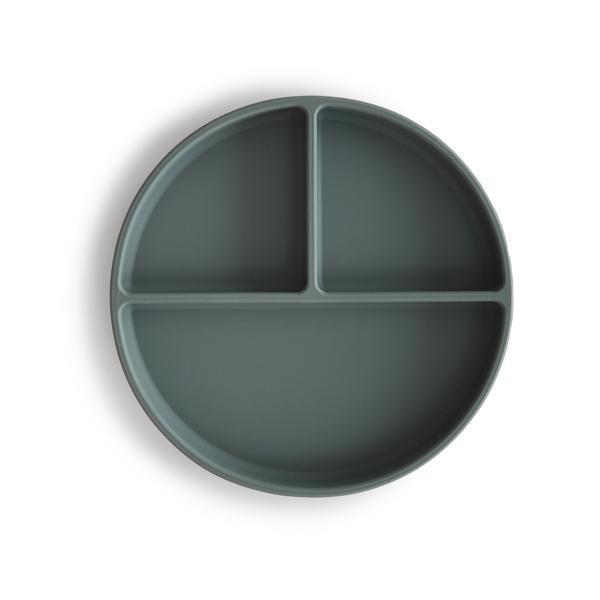 Mushie siliconen bord thyme green