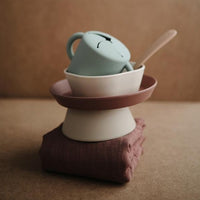 Mushie siliconen kom cloudy mauve