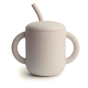 Mushie siliconen sippy cup met oren shifting sand