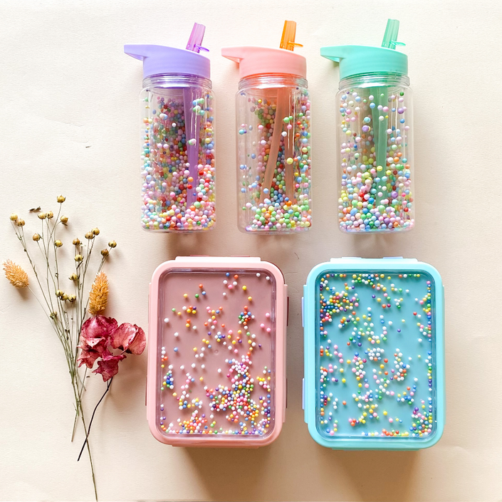 Petit Monkey drinkfles macaron popsicles coral