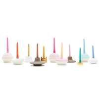 Spiraal kaarsen goud 10 cm set van 10