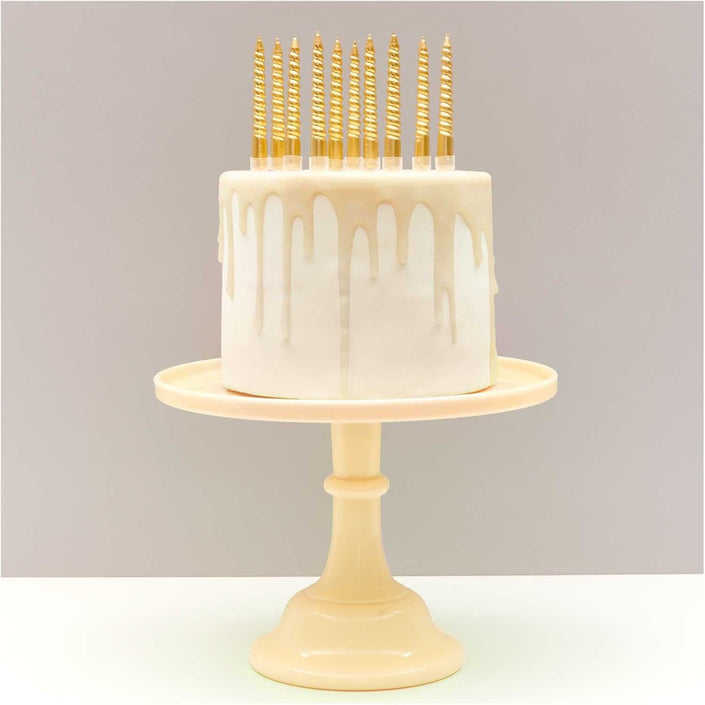 Spiraal kaarsen goud 10 cm set van 10