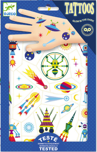 DJECO glow in the dark tattoo's Space Oddity