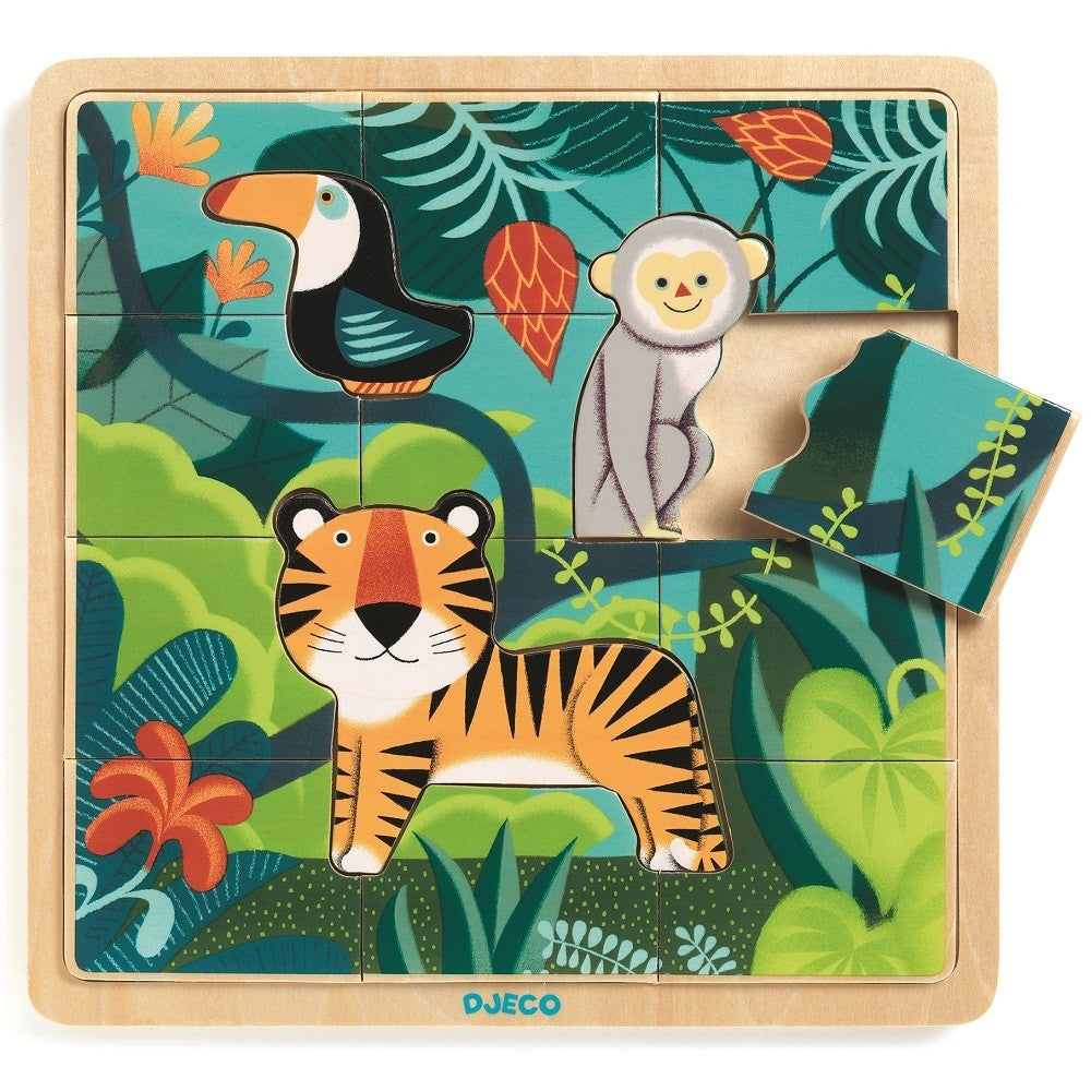 Laag ga winkelen Alaska DJECO houten puzzel Jungle 3 jr+ – PSikhouvanjou