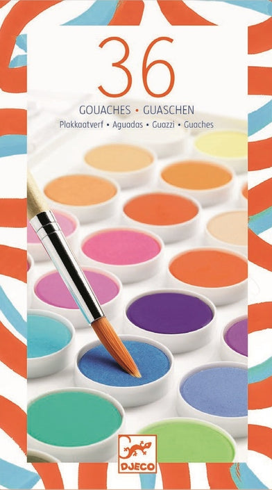 DJECO waterverf paneel 36 kleuren