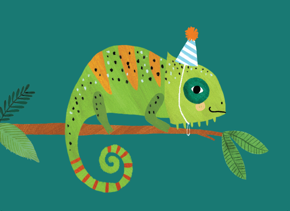 Petit Monkey ansichtkaart Cameleon