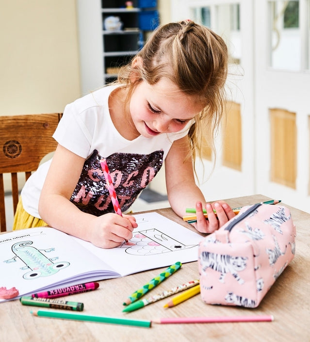 Petit Monkey etui tijger wit