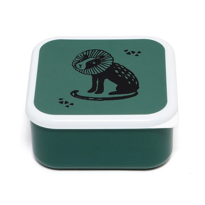 Petit Monkey snackbox set Black animals salie 12 x 12 cm