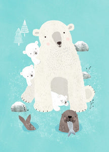 Petit Monkey ansichtkaart Nanook & cubs