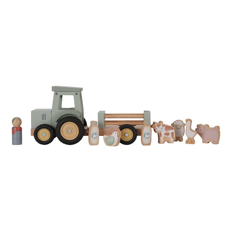 Little Dutch tractor met trailer Little Farm 18 mnd+ FSC hout
