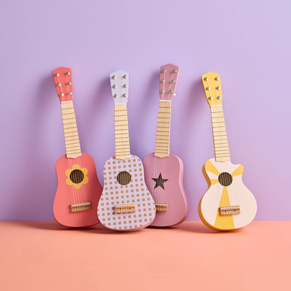 Kids Concept gitaar bloem roze hout + polyamide