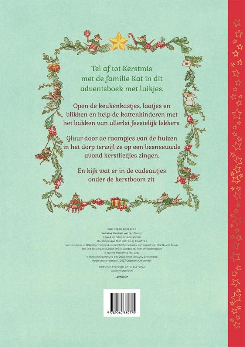 Advent boek Familie Kat viert samen kerstmis 3 jr+ 9789060389775
