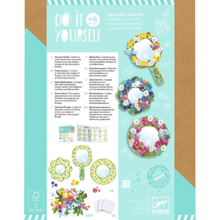 DJECO DIY spiegels maken Pretty flowers 6 jr+