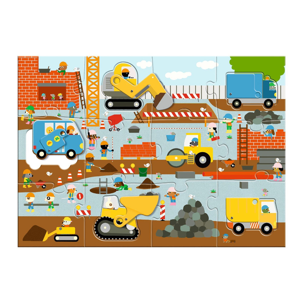 DJECO beweegbare puzzel XL bouwplaats 3 jr+DJ07167b