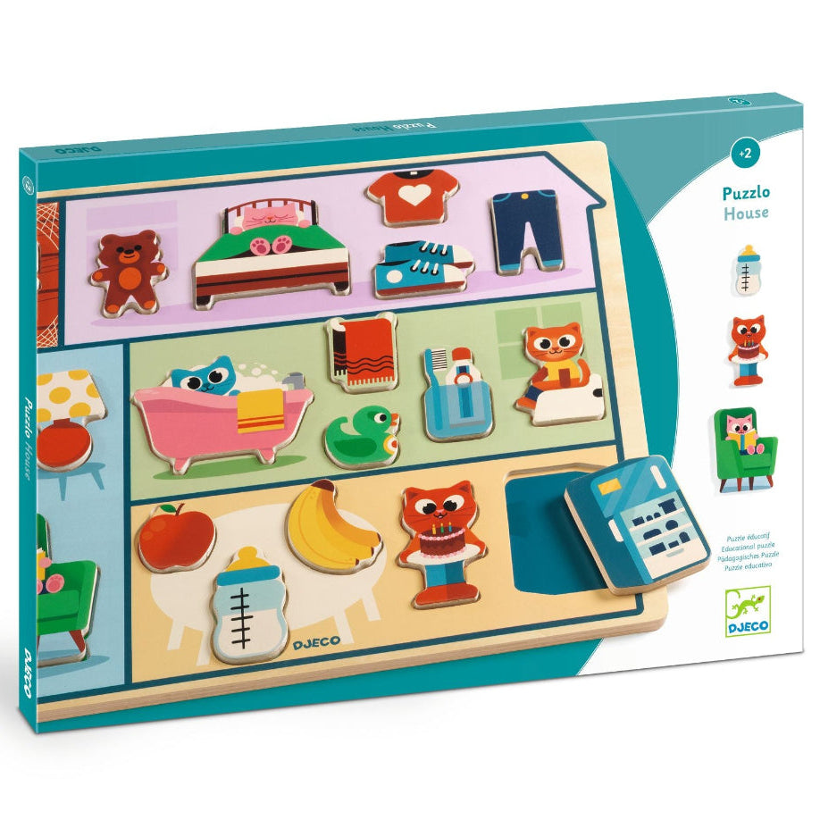 DJECO houten puzzelhuis 2 jr+ / 22 stks kopen