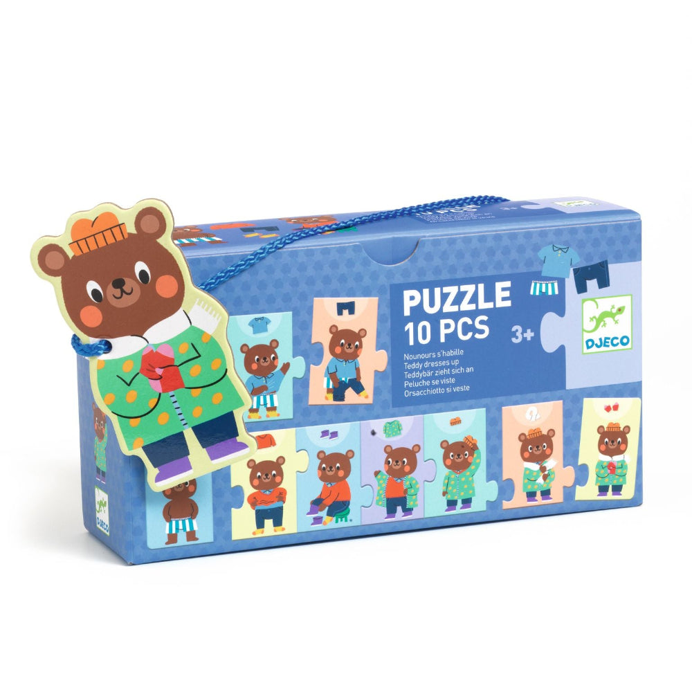 DJECO puzzel Teddy kleedt zich aan 3 jr / 10 stks