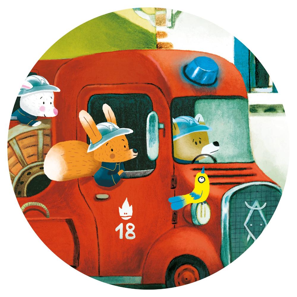 DJECO puzzel brandweerwagen 2 jr / 16 stks