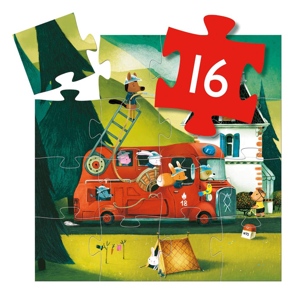 DJECO puzzel brandweerwagen 2 jr / 16 stks 3070900072695