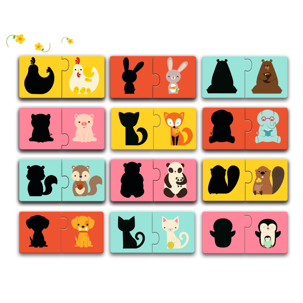 DJECO puzzel duo dierenschaduwen 2 jr+DJ08187b