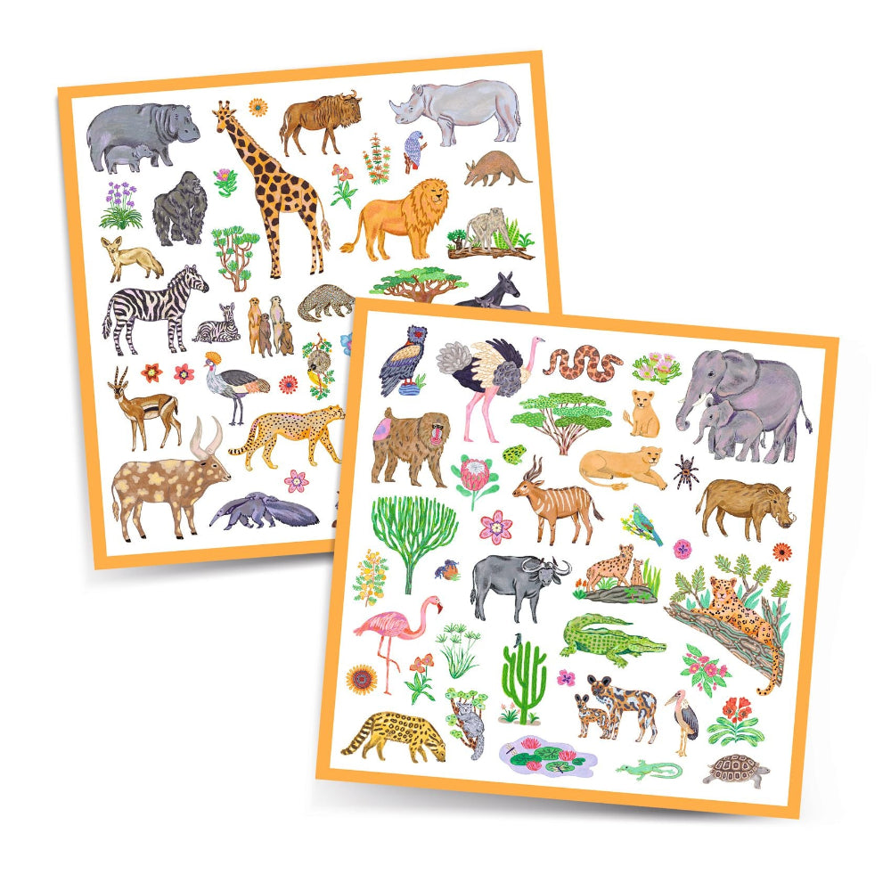 DJECO stickers Afrikaanse dieren 4 jr+ kopen