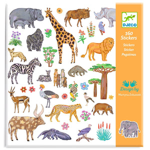 DJECO stickers Afrikaanse dieren 4 jr+