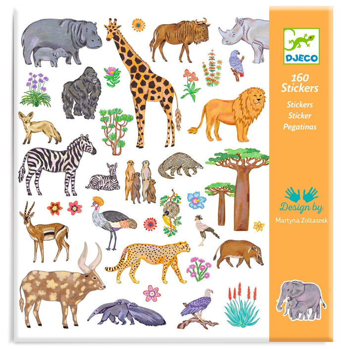 DJECO stickers Afrikaanse dieren 4 jr+