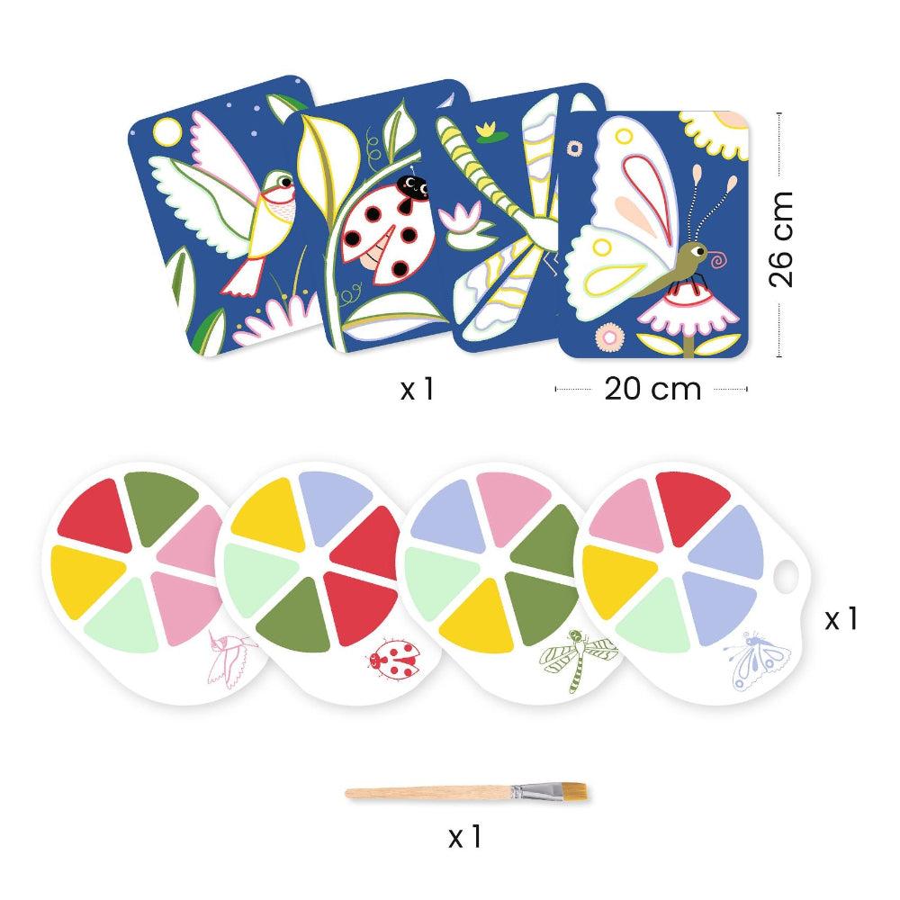 DJECO verfset met palet Creepy crawlies 3 jr+3