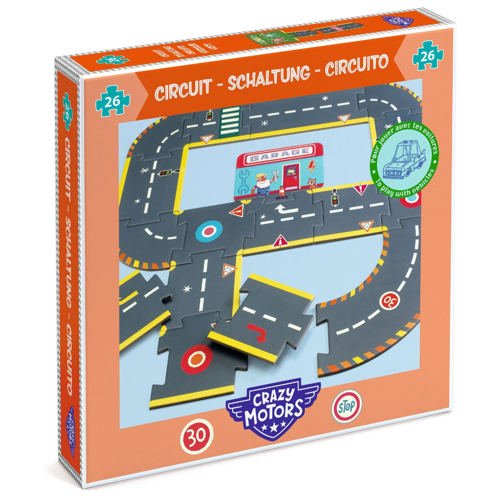DJECO vloerpuzzel autoweg Crazy Motors 3 jr+DJ05498d