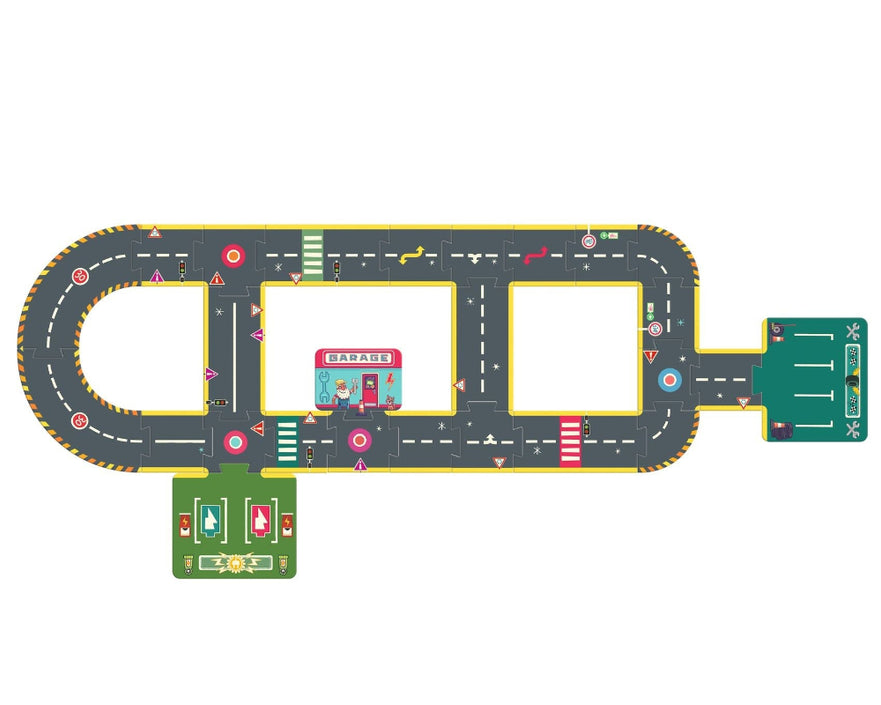 DJECO vloerpuzzel autoweg Crazy Motors 3 jr+DJ05498f