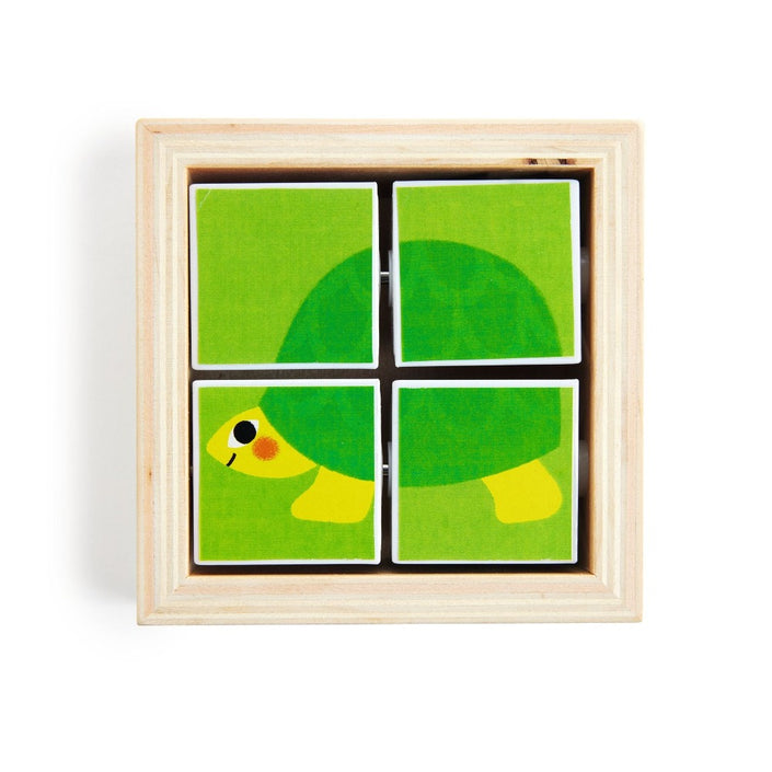 DJECO houten blokpuzzel Tournibist 4 stks / 2 jr+