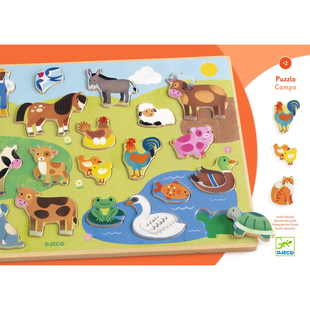 DJECO houten puzzel Campo 2 jr+ / 22 stks kopen