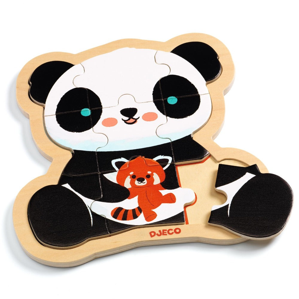 DJECO houten puzzel Panda 2 jr+ / 9 stks 3070900018211