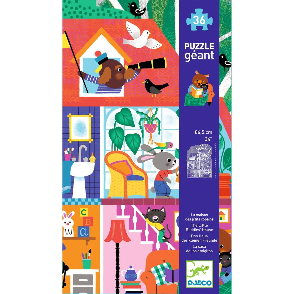 DJECO jumbo puzzel Huis van de vriendjes 3 jr+ / 36 stks