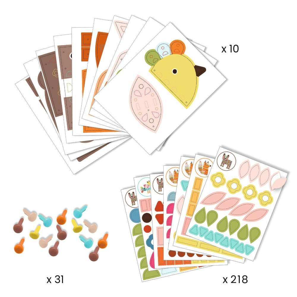 DJECO knutselen met papier giant animals 3-6 jr 3070900098954