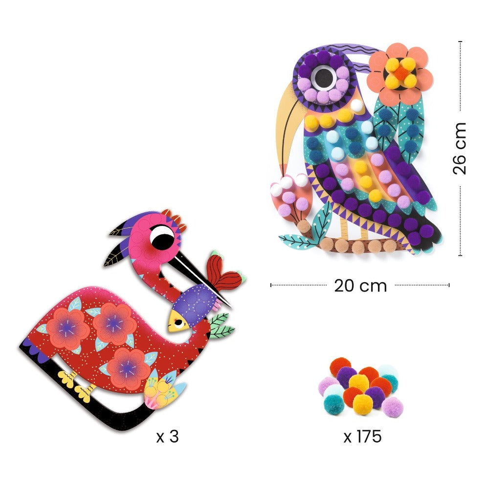 DJECO knutselen met pompoms kleurenfestijn 3 jr+ DJ00070