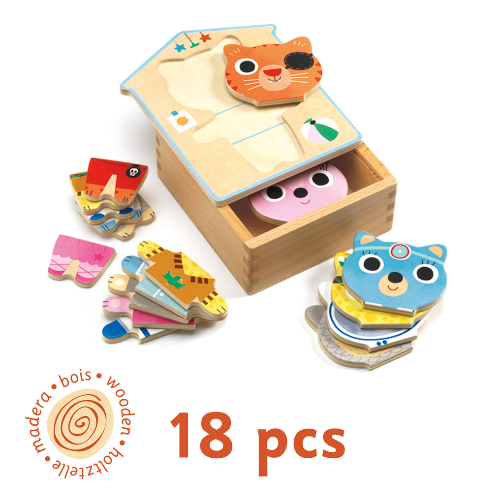 DJECO puzzel Dress up 2 jr + / 18 stks 3070900016781