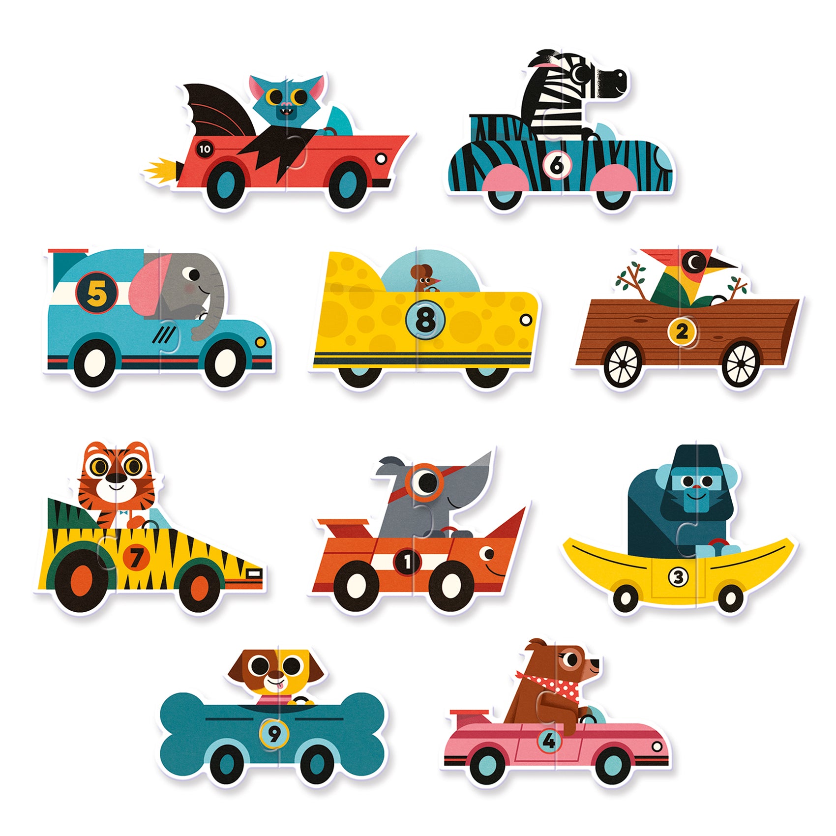 DJECO puzzel duo racing cars 2 jr+