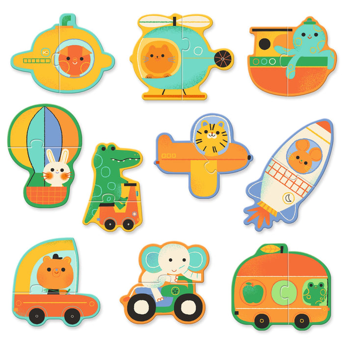 DJECO puzzel duo voertuigen DJ08270B B
