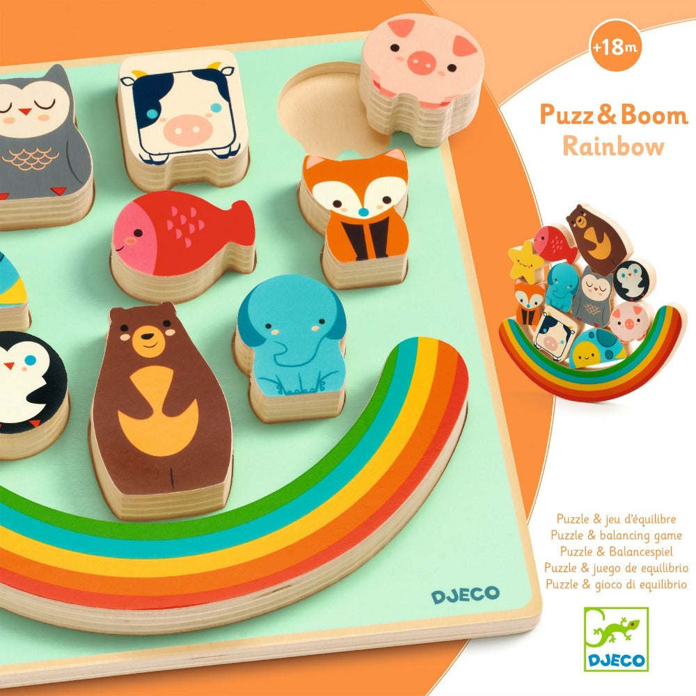 DJECO puzzel en balanceerspel Rainbow 18 mnd+