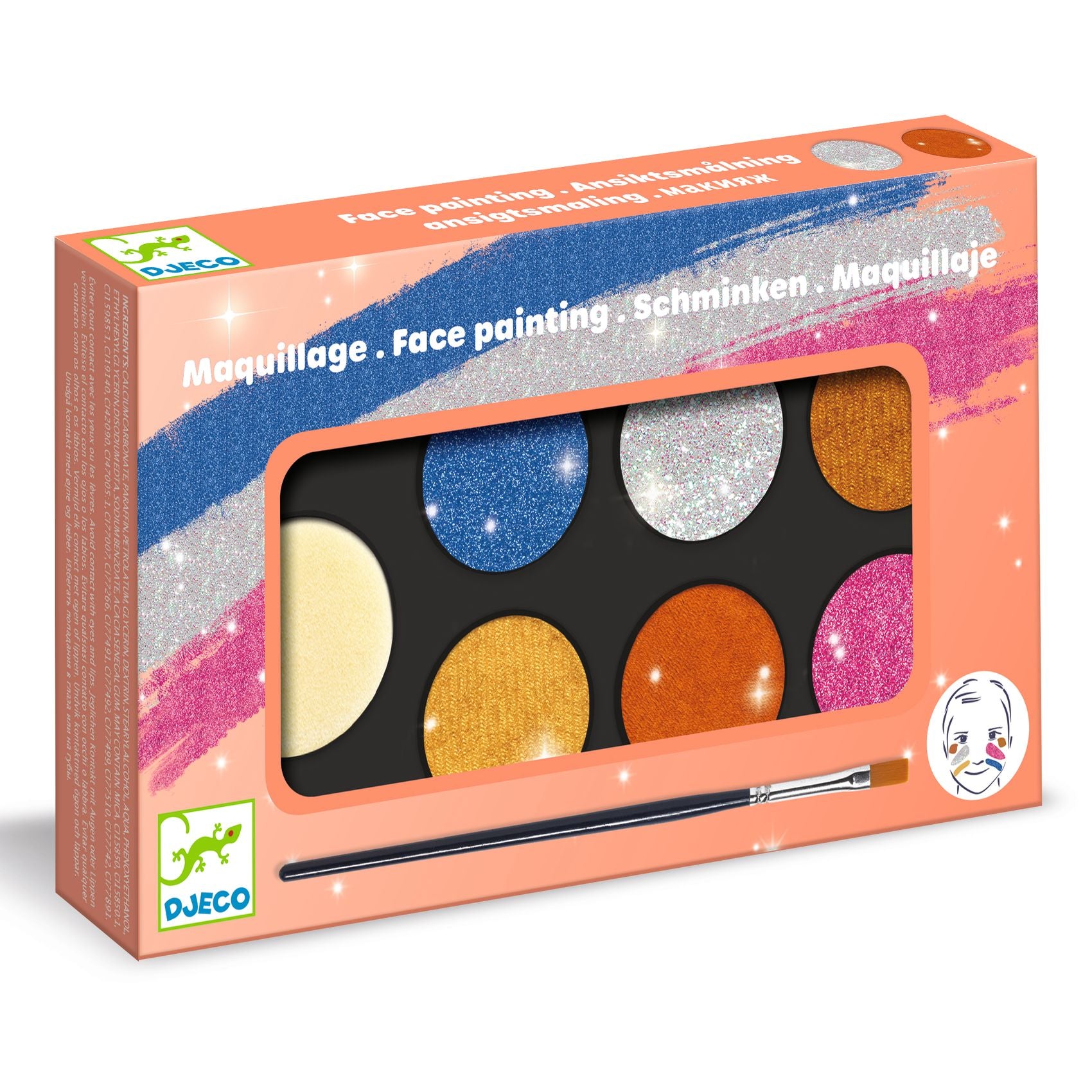 DJECO schminkset metallic 6 kleuren