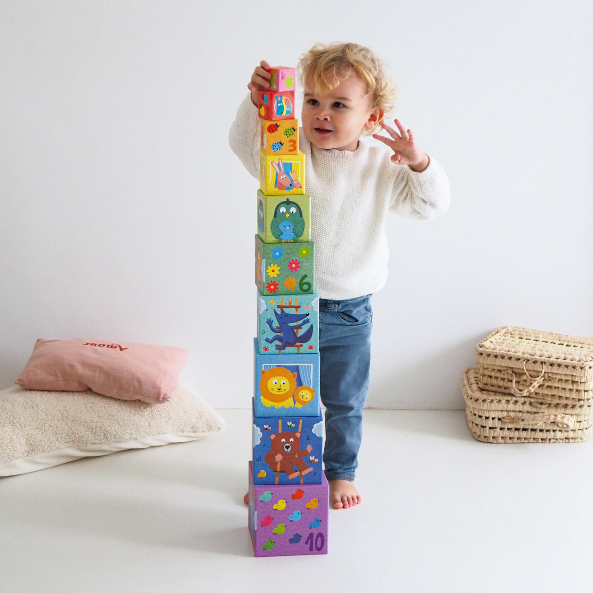 DJECO stapeltoren rainbow 12 mnd+