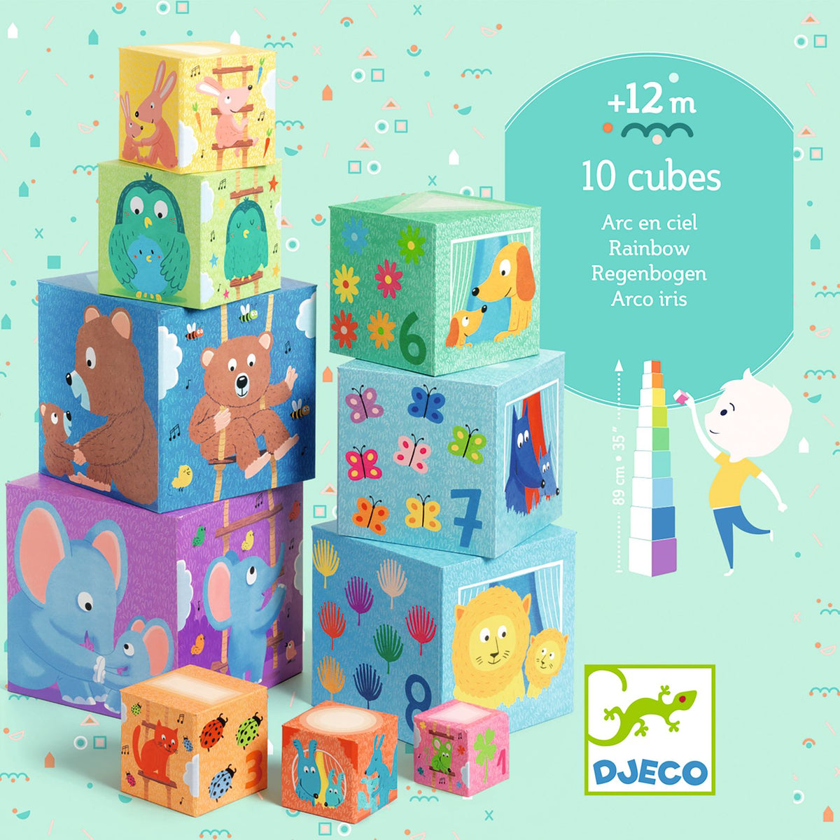 DJECO stapeltoren rainbow 12 mnd+