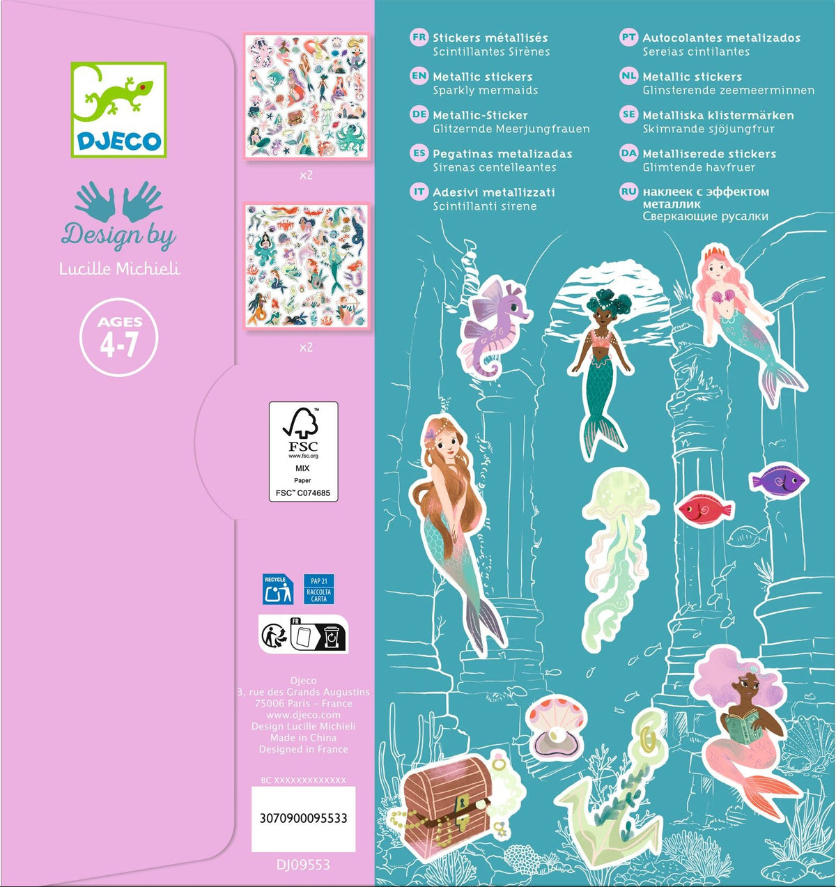 DJECO stickers Zeemeerminnen 4 jr+