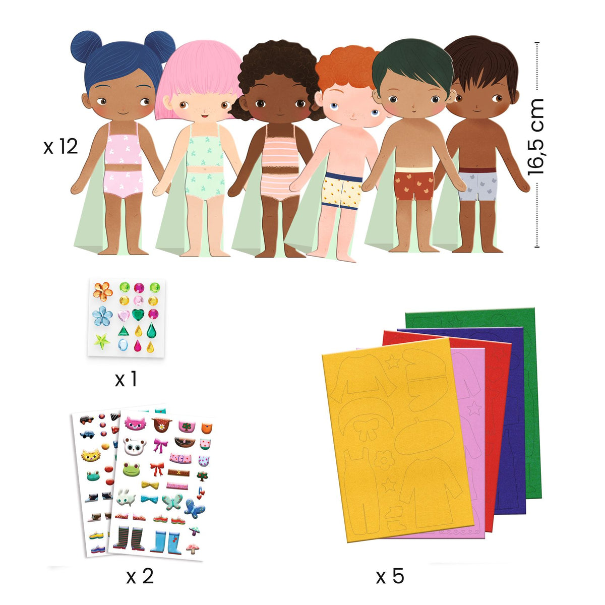 DJECO vilt dress up poppetjes 3 jr+