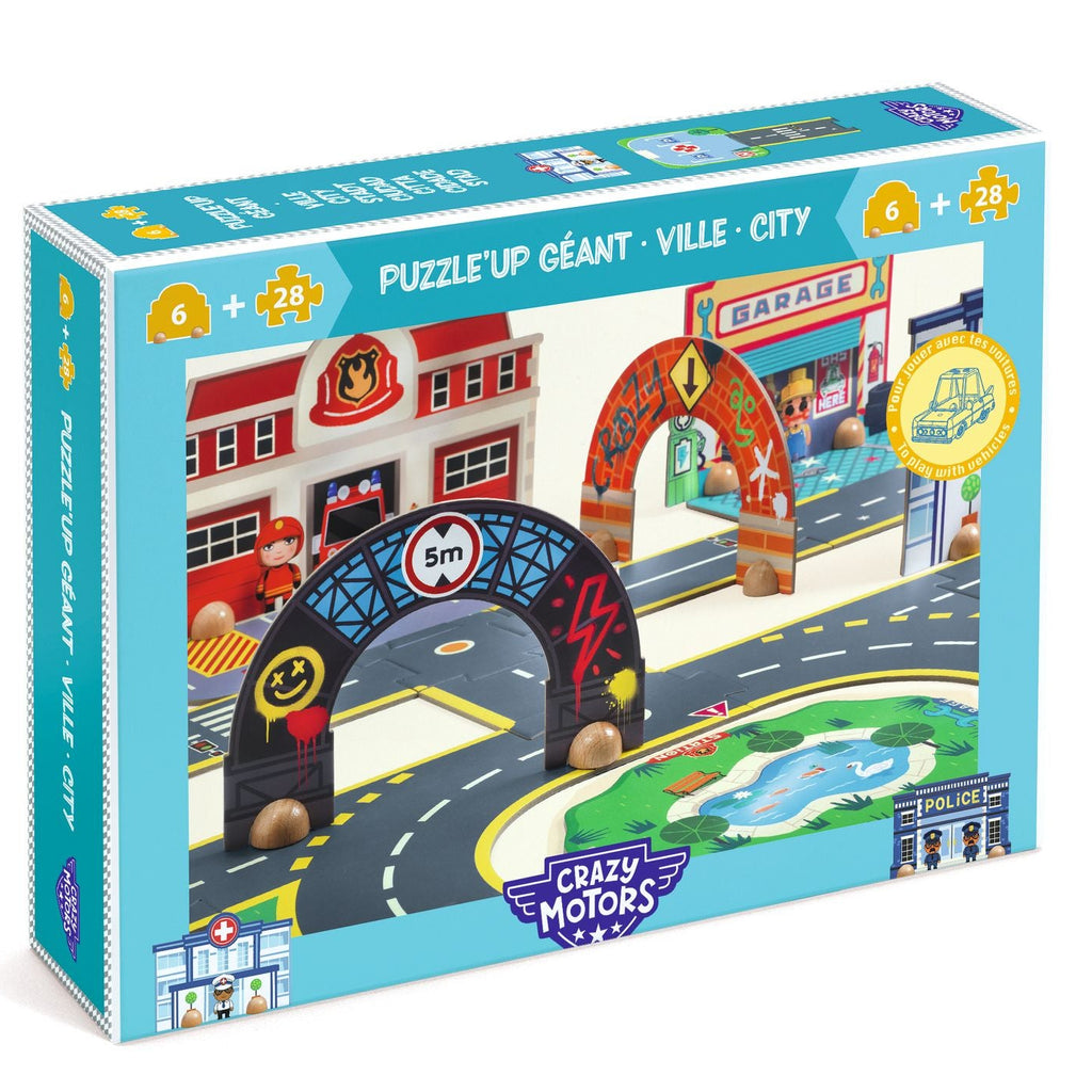 DJECO vloerpuzzel stad Crazy Motors 3 jr+
