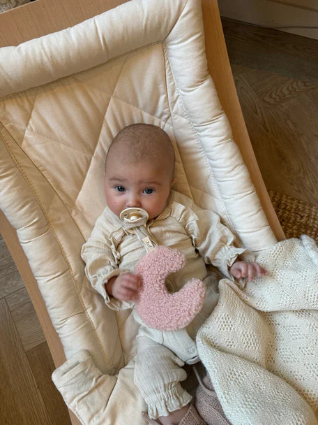 Dappermaentje speendoekje maan teddy baby pink