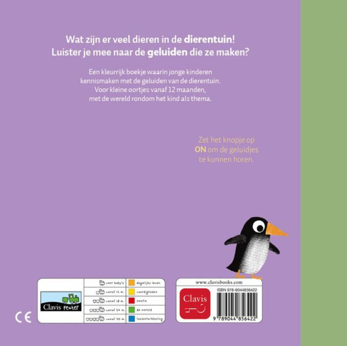 De dierentuin - geluidenboek 1 jr+2