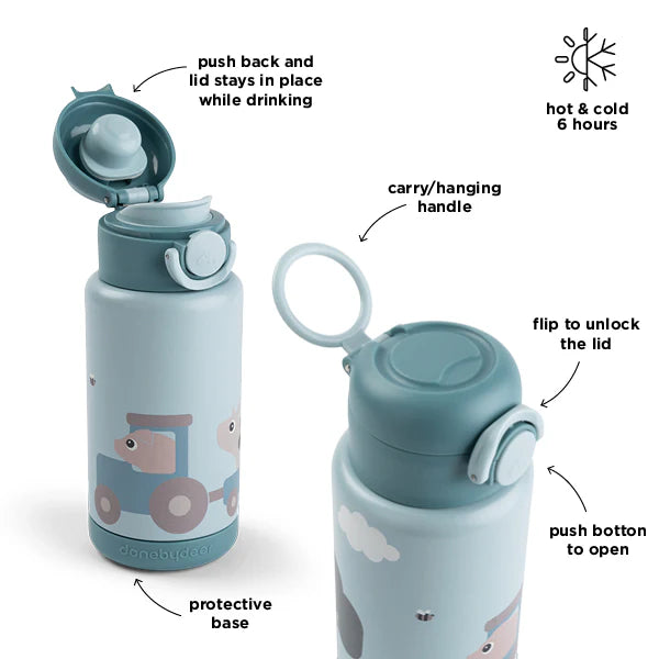 Done by Deer thermosfles tiny farm blue 340 ml 5712643059639 f